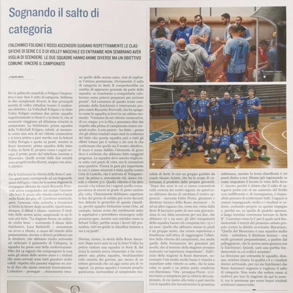 Intervista sulla Gazzetta di Foligno del nostro responsabile tecnico Fabio Piumi