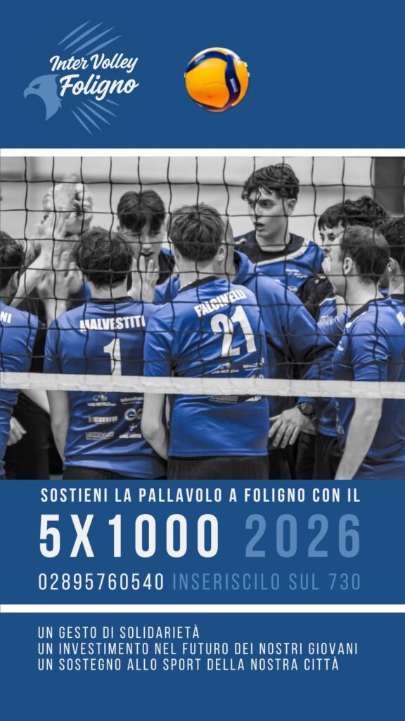 Dona il 5x1000 alla INTER VOLLEY FOLIGNO: CODICE FISCALE 02895760540