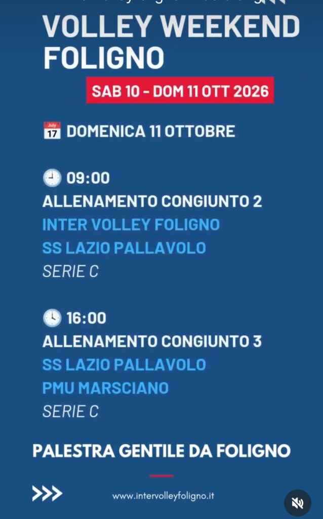 L'Inter Volley Foligno ospita SS Lazio Pallavolo per due giorni di allenamenti e confronti!